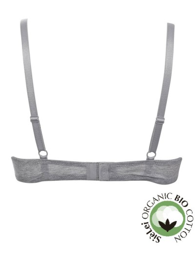 Бюстгальтер балконет из хлопка Sielei NATURAL COTTON 1428 grigio melange, Цвет: grigio melange, Размеры: 85B, изображение 3