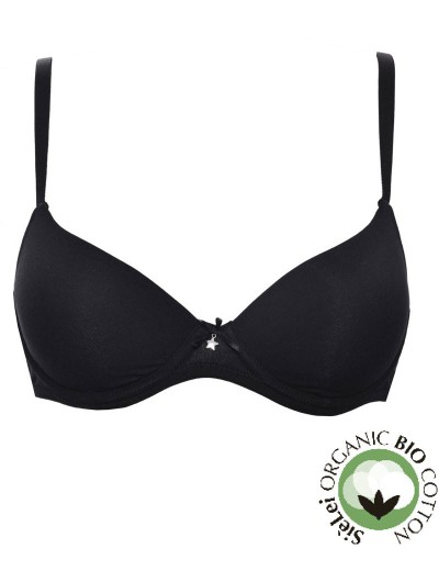 Бюстгальтер балконет из хлопка Sielei NATURAL COTTON 1428 nero, Цвет: nero (черный), Размеры: 95B, изображение 2