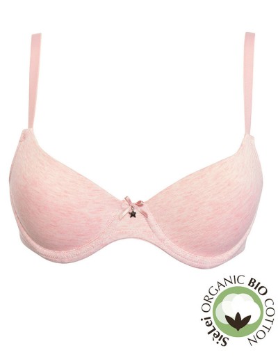 Бюстгальтер балконет из хлопка Sielei NATURAL COTTON 1428 rosa melange, Цвет: rosa melange, Размеры: 75B, изображение 2