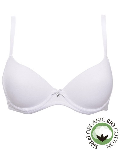 Бюстгальтер балконет из хлопка Sielei NATURAL COTTON 1428 bianco, Цвет: bianco (белый), Размеры: 90B, изображение 4