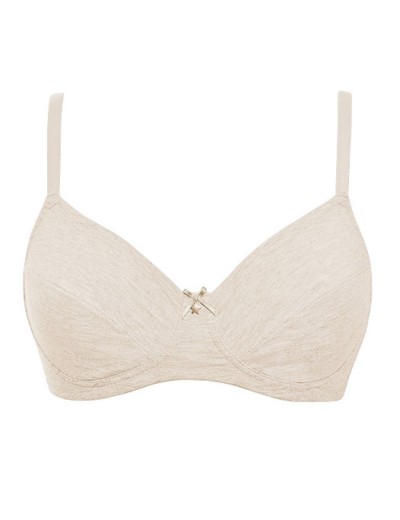 Бюстгальтер мягкий хлопковый без косточек Sielei NATURAL COTTON 1440 ecru melange, Цвет: ecru melange, Размеры: 75C, изображение 2