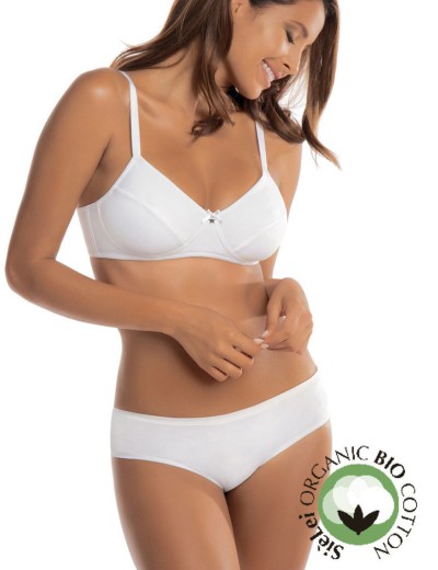 Бюстгальтер мягкий хлопковый без косточек Sielei NATURAL COTTON 1440 bianco, Цвет: bianco (белый), Размеры: 80C, изображение 2