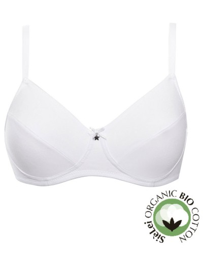 Бюстгальтер мягкий хлопковый без косточек Sielei NATURAL COTTON 1440 bianco, Цвет: bianco (белый), Размеры: 80C, изображение 4