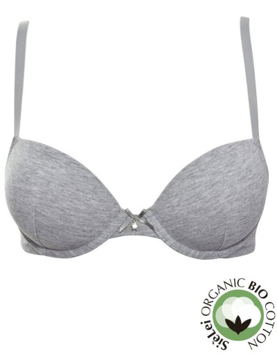 Хлопковый бюстгальтер пуш-ап Sielei NATURAL COTTON 1444 grigio melange, Цвет: grigio melange, Размеры: 80B, изображение 2