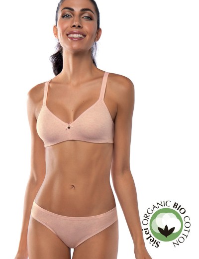 Хлопковый бюстгальтер без каркасов Sielei NATURAL COTTON 1450 rosa melange, Цвет: rosa melange, Размеры: 80B, изображение 3