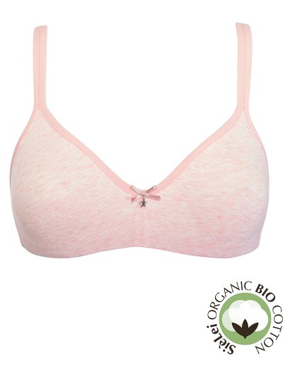 Хлопковый бюстгальтер без каркасов Sielei NATURAL COTTON 1450 rosa melange, Цвет: rosa melange, Размеры: 80B, изображение 4