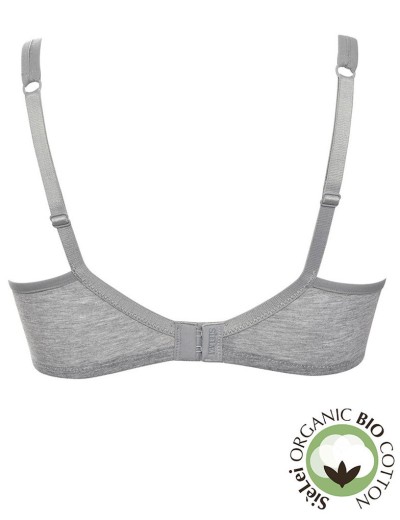 Хлопковый мягкий бюстгальтер без косточек Sielei NATURAL COTTON 1452 grigio melange, Цвет: grigio melange, Размеры: 85C, изображение 3