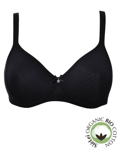 Хлопковый мягкий бюстгальтер без косточек Sielei NATURAL COTTON 1452 nero, Цвет: nero (черный), Размеры: 80B, изображение 4