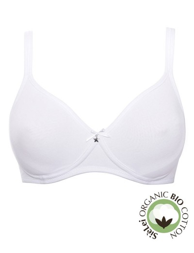 Хлопковый мягкий бюстгальтер без косточек Sielei NATURAL COTTON 1452 bianco, Цвет: bianco (белый), Размеры: 85C, изображение 4