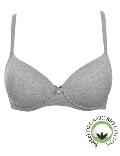 Бюстгальтер пуш-ап без косточек хлопок Sielei NATURAL COTTON 1456 grigio melange, Цвет: grigio melange, Размеры: 70B, изображение 2