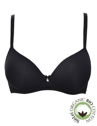 Бюстгальтер пуш-ап без косточек хлопок Sielei NATURAL COTTON 1456 nero, Цвет: nero (черный), Размеры: 80B, изображение 2