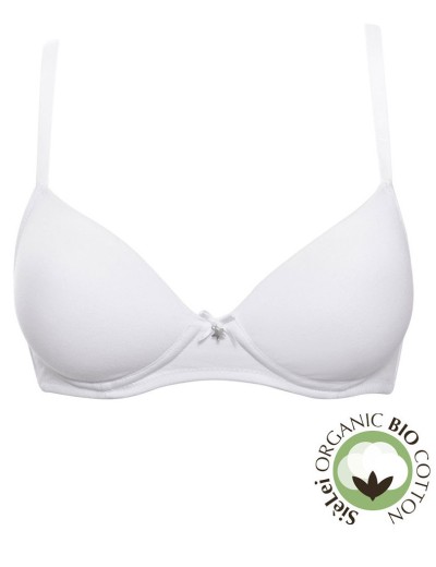 Бюстгальтер пуш-ап без косточек хлопок Sielei NATURAL COTTON 1456 bianco, Цвет: bianco (белый), Размеры: 80B, изображение 3