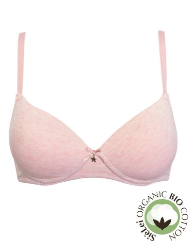 Бюстгальтер пуш-ап без косточек хлопок Sielei NATURAL COTTON 1456 rosa melange, Цвет: rosa melange, Размеры: 85B, изображение 2