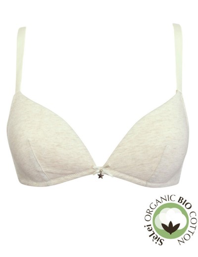 Хлопковый бескостный бюстгальтер Sielei NATURAL COTTON 1458 ecru melange, Цвет: ecru melange, Размеры: 75B, изображение 3