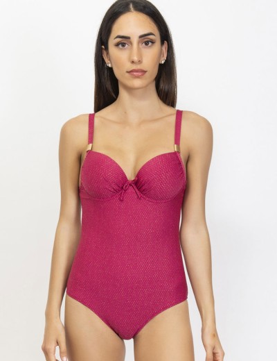 Слитный купальник с формованной чашкой Sielei LX50 sangria, Цвет: sangria (сангрия), Размеры: 75C, изображение 4