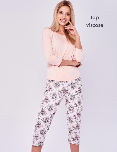 Женская пижама с бриджами Taro AURORA 2966, Цвет: розовый, Размеры: S, изображение 2