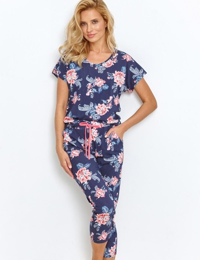 Женская пижама с цветочным принтом Taro ELLIE 2881, Цвет: синий, Размеры: S, изображение 2