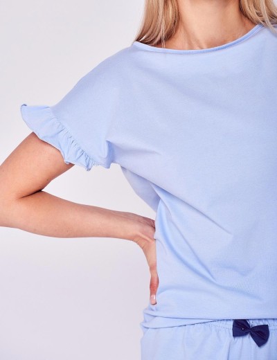 Пижама с шортами женская Taro LOVE 2968-02, Цвет: голубой, Размеры: S, изображение 2