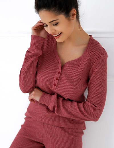 Пижамный комплект с брюками Sensis HAYLEY, Цвет: красный, Размеры: S/M, изображение 3