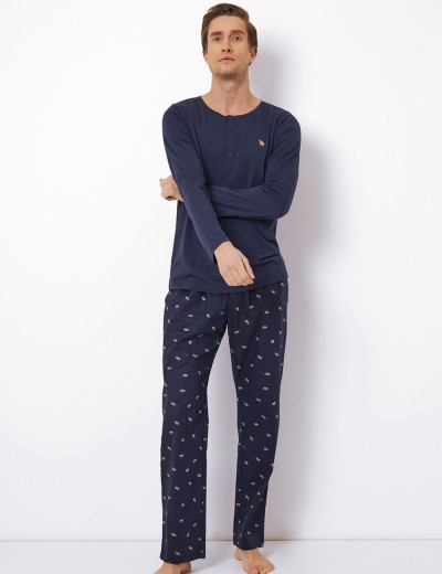 Темно-синяя мужская пижама Aruelle BEN, Цвет: темно-синий, Размеры: 2XL, изображение 2