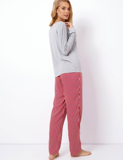 Вискозная пижама с брюками Aruelle CAMY, Цвет: красный/серый, Размеры: M, изображение 3