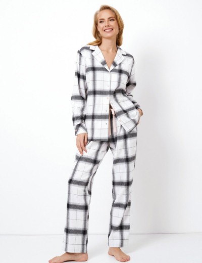 Фланелевая пижама с брюками Aruelle CATALINA, Цвет: серый/белый, Размеры: XS, изображение 2