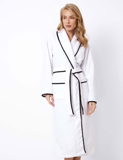 Халат с запахом Aruelle DANIELA, Цвет: белый/черный, Размеры: M, изображение 2