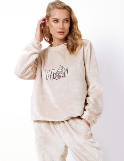 Плюшевый пижамный комплект Aruelle HEIDI SET SOFT, Цвет: бежевый, Размеры: L