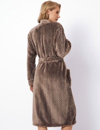 Теплый женский халат Aruelle MABLE BROWN, Цвет: коричневый, Размеры: M, изображение 3