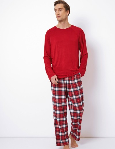 Пижама мужская со штанами Aruelle MAX, Цвет: красный/белый, Размеры: M, изображение 2