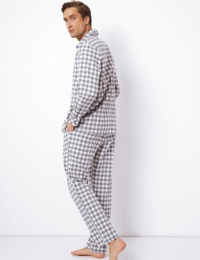 Фланелевая мужская пижама Aruelle SAMUEL, Цвет: серый/белый, Размеры: M, изображение 3