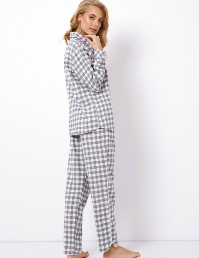 Фланелевая пижама с брюками Aruelle STACY, Цвет: серый/белый, Размеры: XL, изображение 3