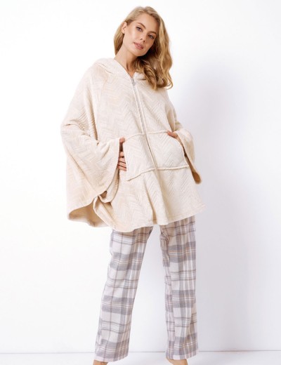 Женское пончо с капюшоном Aruelle ZAHRA SWEATER, Цвет: бежевый, Размеры: S, изображение 2