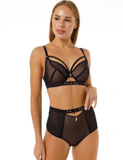 Мягкий прозрачный бюстгальтер Coquette Revue METALLIQUE 81122, Цвет: черный, Размеры: 90B, изображение 5