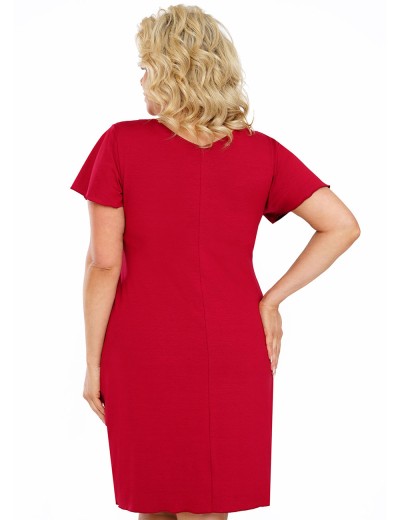 Бордовая сорочка с короткими рукавами Donna DORIS PLUS nightdress, Цвет: бордовый, Размеры: 5XL, изображение 2 Бордовая сорочка с короткими рукавами Donna DORIS PLUS nightdress, Цвет: бордовый, Размеры: 5XL, изображение 2