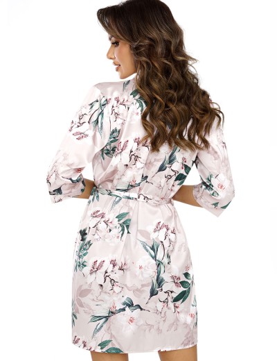 Короткий халат с запахом Donna NELLY dressing gown, Цвет: розовый, Размеры: L, изображение 2
