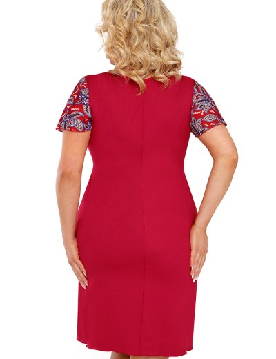 Сорочка с короткими рукавами Donna RITA PLUS nightdress, Цвет: бордовый, Размеры: 5XL, изображение 2