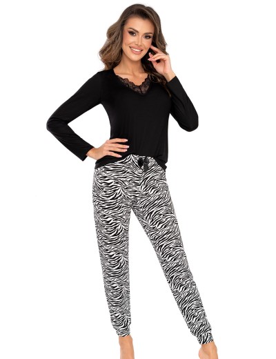 Женская пижама Donna ZEBRA pyjamas, Цвет: черно-белый, Размеры: S, изображение 2