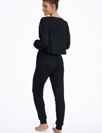 Комплект женский в рубчик Esotiq CLYTIA 40253 черный, Цвет: черный, Размеры: M, изображение 2
