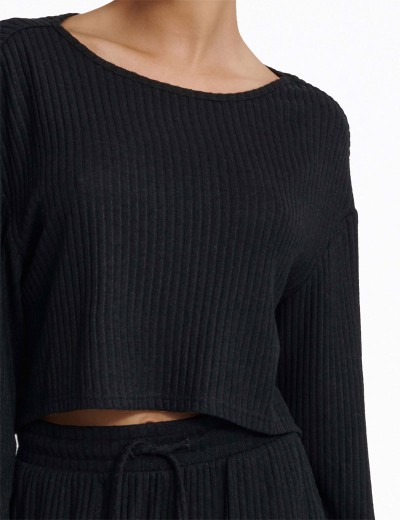 Комплект женский в рубчик Esotiq CLYTIA 40253 черный, Цвет: черный, Размеры: M, изображение 5