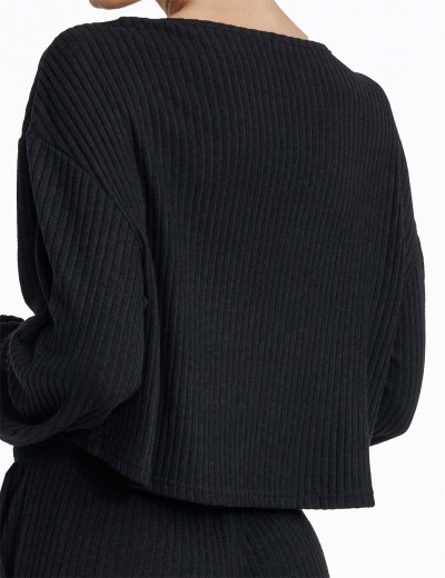Комплект женский в рубчик Esotiq CLYTIA 40253 черный, Цвет: черный, Размеры: M, изображение 6