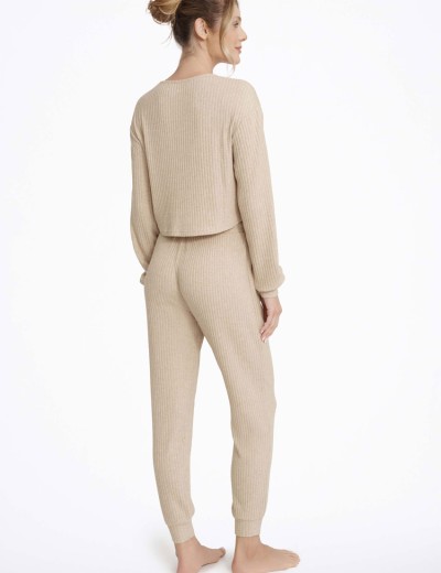 Комплект женский в рубчик Esotiq CLYTIA 40253 бежевый, Цвет: бежевый, Размеры: M, изображение 2