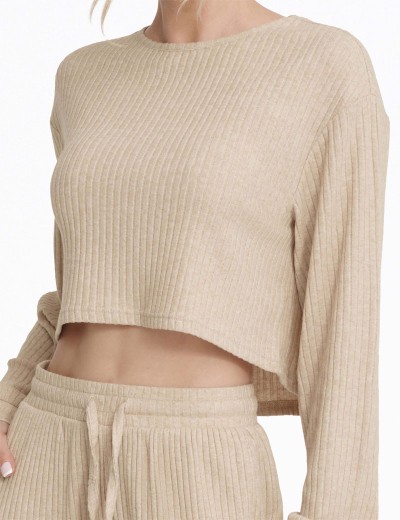 Комплект женский в рубчик Esotiq CLYTIA 40253 бежевый, Цвет: бежевый, Размеры: M, изображение 4