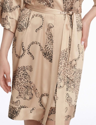 Халат кимоно из атласа Esotiq LOVABLE 40444, Цвет: бежевый, Размеры: M, изображение 4