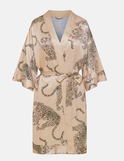 Халат кимоно из атласа Esotiq LOVABLE 40444, Цвет: бежевый, Размеры: M, изображение 5