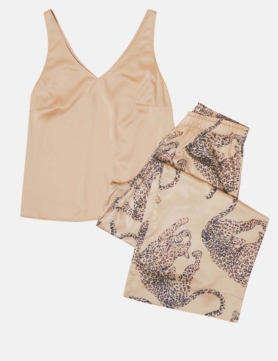 Пижама со штанами атлас Esotiq LOVABLE 41132, Цвет: бежевый, Размеры: M, изображение 5
