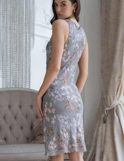 Шелковая сорочка с принтом Mia-Amore AMELY 5044 серый, Цвет: серый, Размеры: L, изображение 2