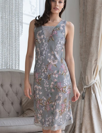 Шелковая сорочка с принтом Mia-Amore AMELY 5044 серый, Цвет: серый, Размеры: L, изображение 5