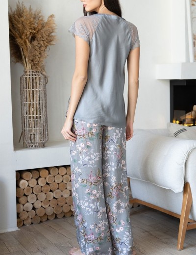 Комплект топ с широкими брюками Mia-Amore AMELY 5046 серый, Цвет: серый, Размеры: L, изображение 2