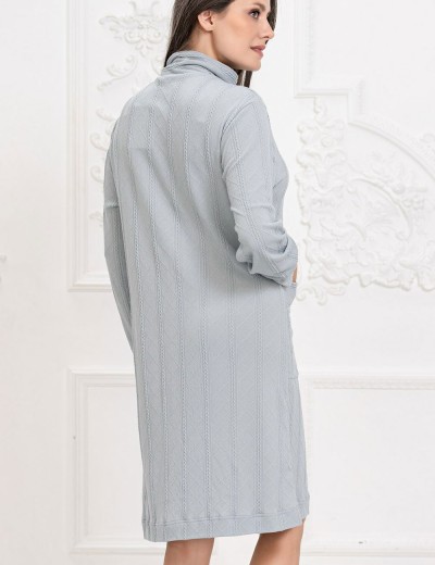 Халат на молнии Mia-Amore JESSIE 5077, Цвет: серый, Размеры: 4XL/5XL, изображение 2